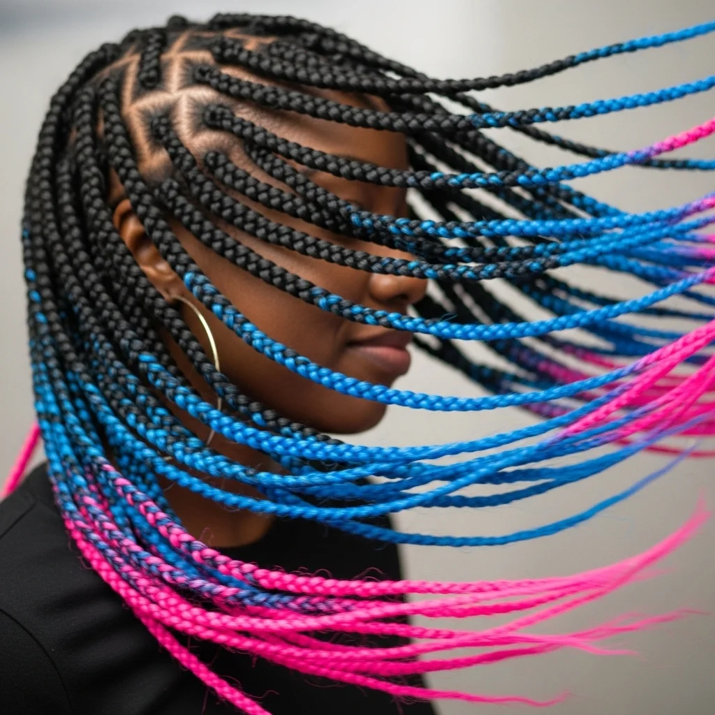 colored tip box braids