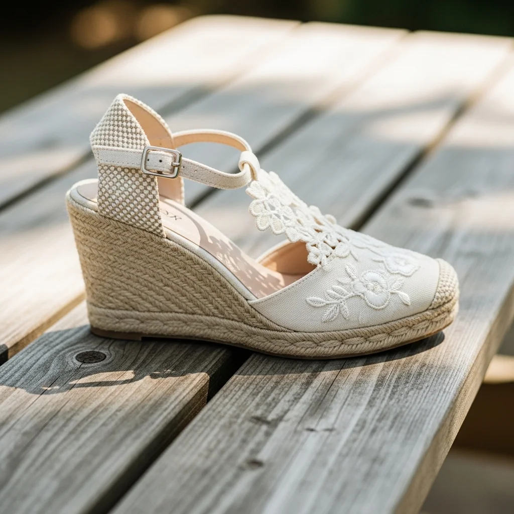 Step into Forever: Top 23 Wedding Shoe Sandals for Your Big Day 15 comfortable embroidered espadrille wedge