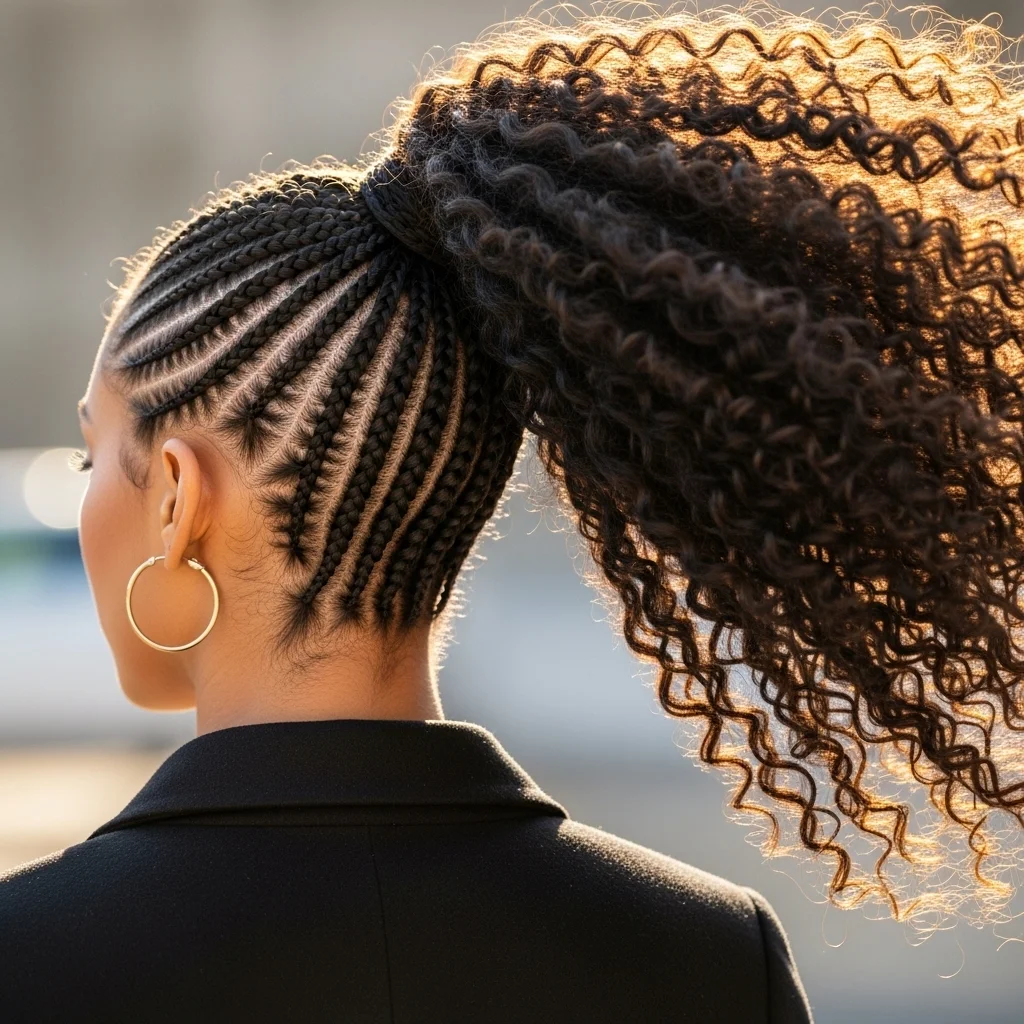 cornrow ponytail