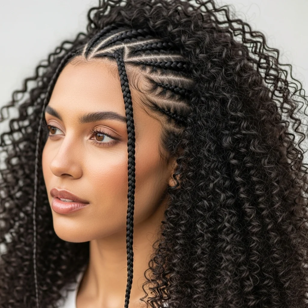 cornrows into loose curls