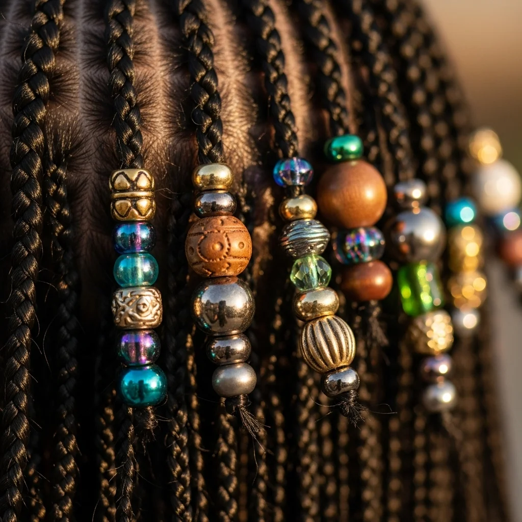 cornrows with beads