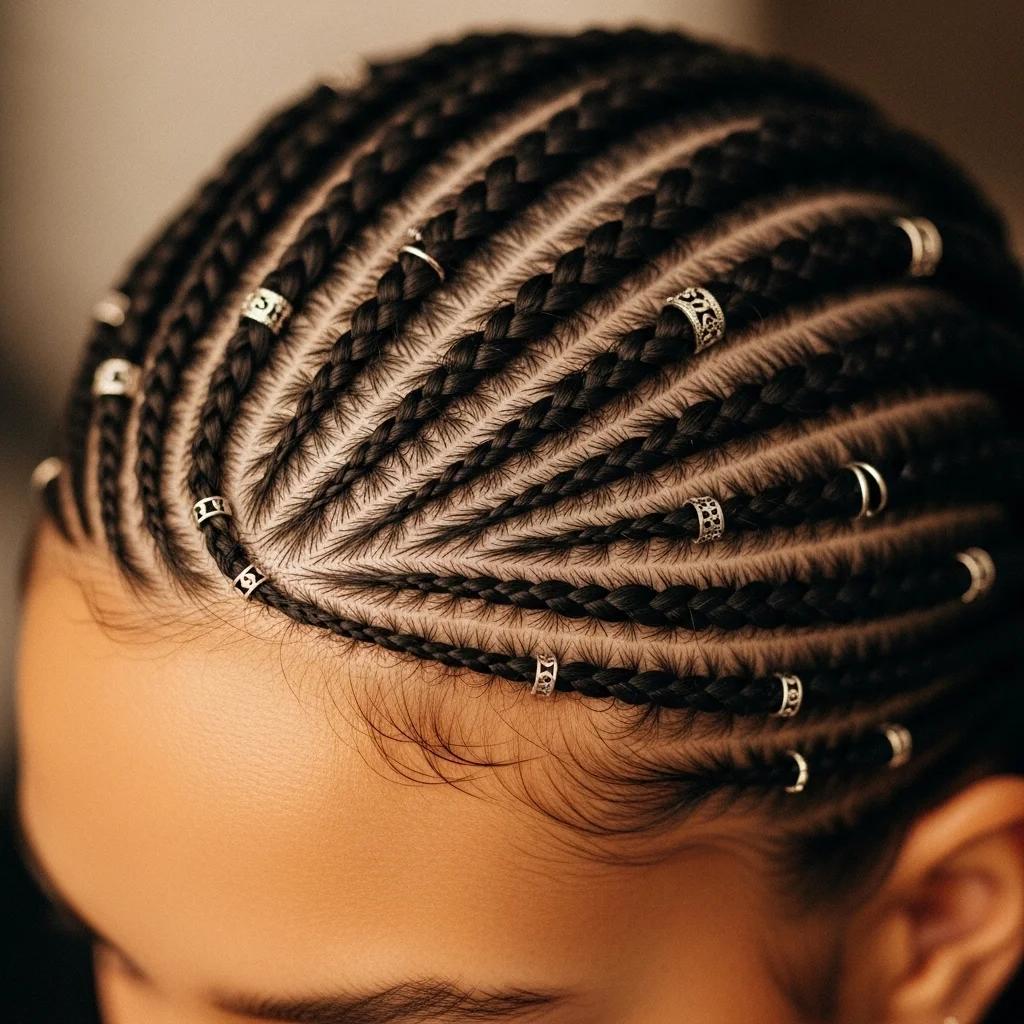 cornrows with cuffs accessories