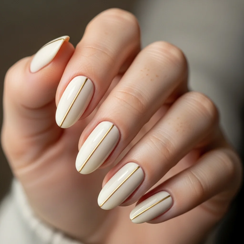 creamy ivory with gold lines