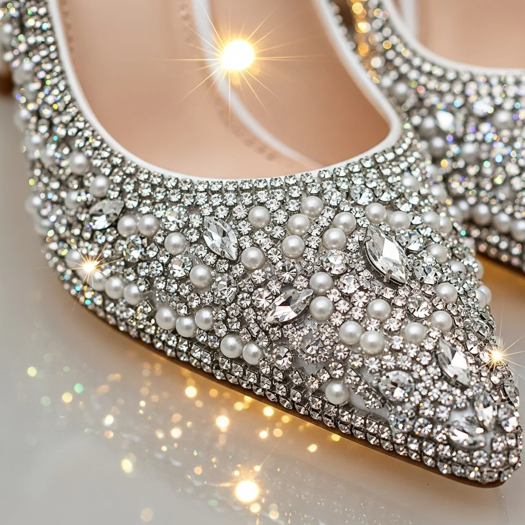Timeless Elegance: 19 Pearl Wedding Shoes for Your Unforgettable Day 15 crystal and pearl embellished pump