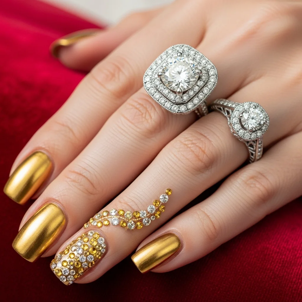 crystal gold embellishments