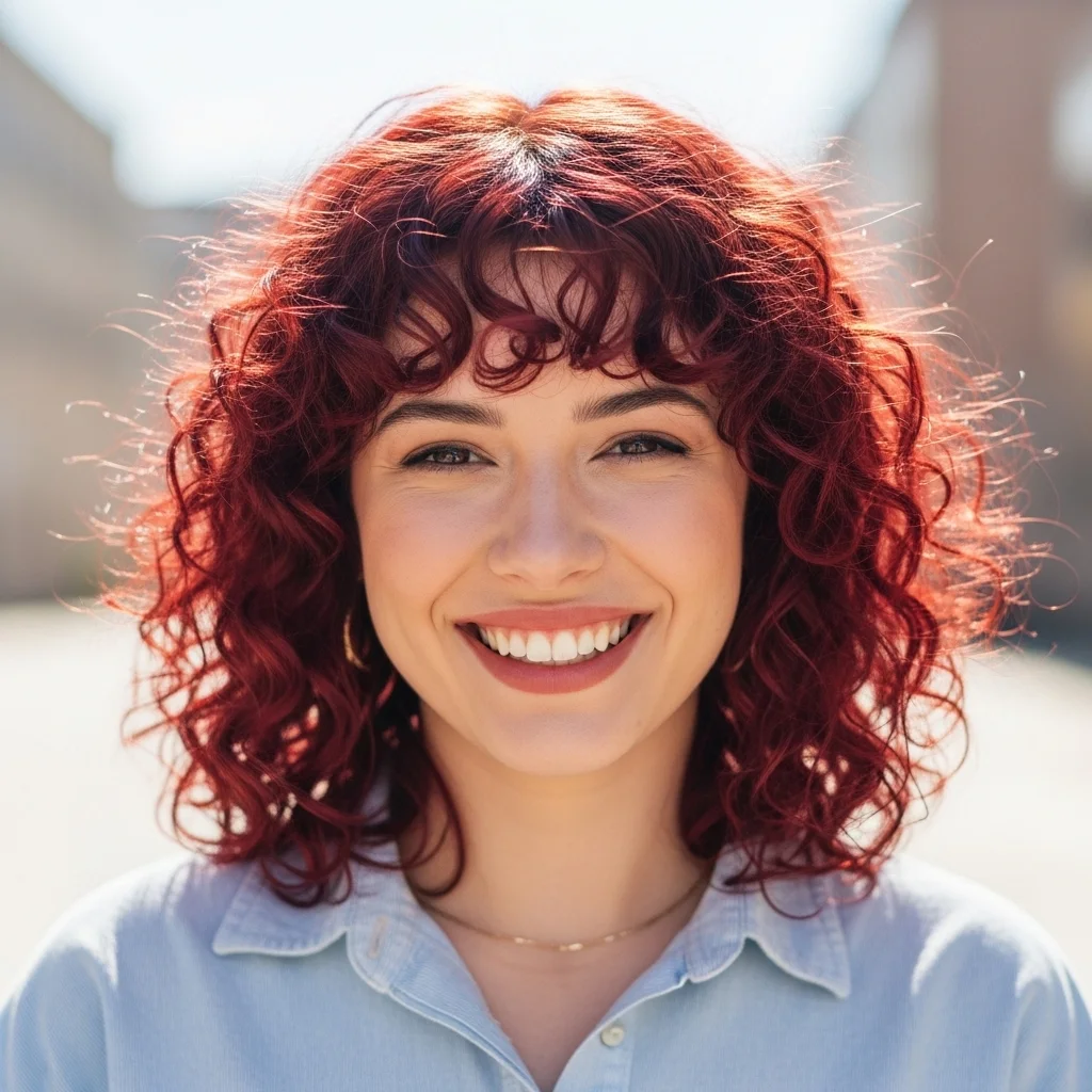 curly fringe bangs