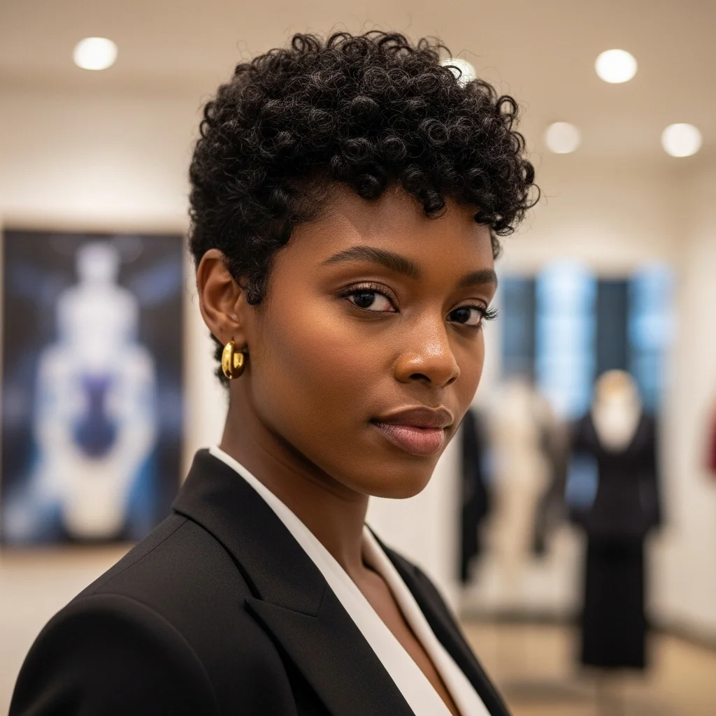 daring curly pixie cut