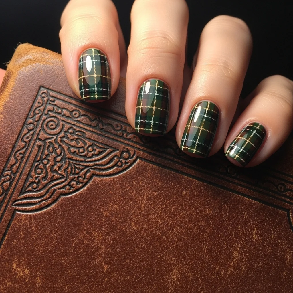 dark academia plaid