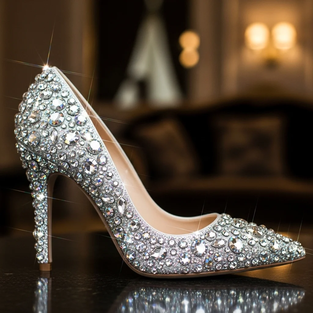 Step into Forever: Top 17 Ivory Wedding Shoes for Your Dream Day 3 dazzling ivory sparkle stiletto