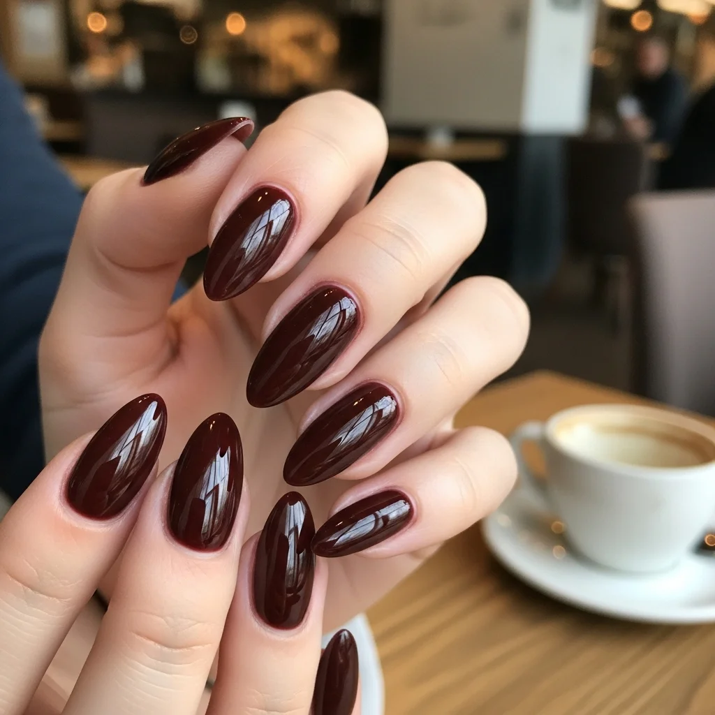 The Top 27 Acrylic Nail Designs You Need This Autumn! 8 decadent chocolate brown