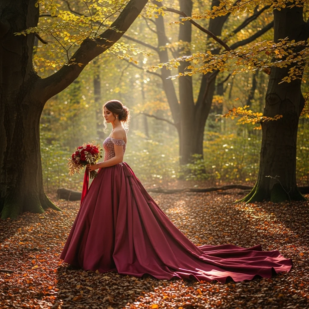 23 Stunningly Unique Colored Wedding Dresses 8 deep burgundy romance