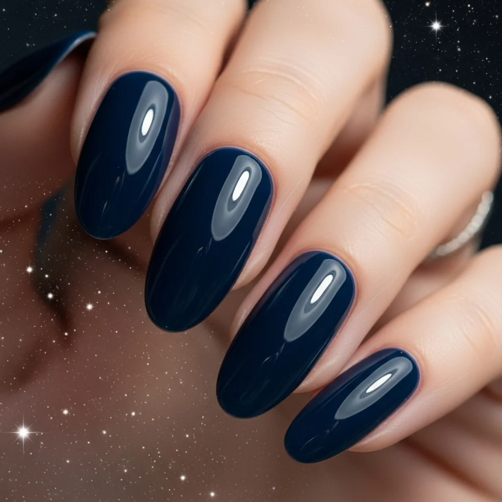 The Top 27 Acrylic Nail Designs You Need This Autumn! 5 deep midnight navy blue