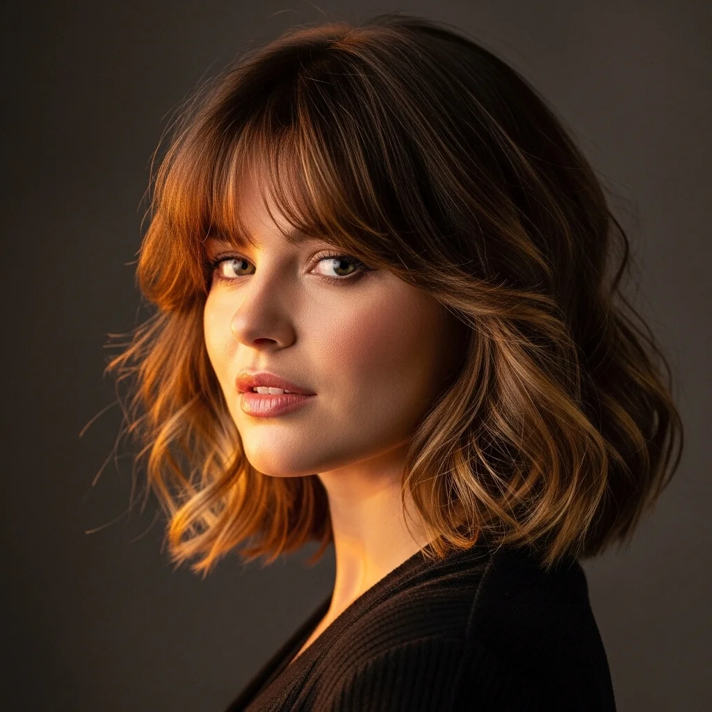 23 Stunning Hairstyles for Round Faces You'll Love! 5 deep side bangs