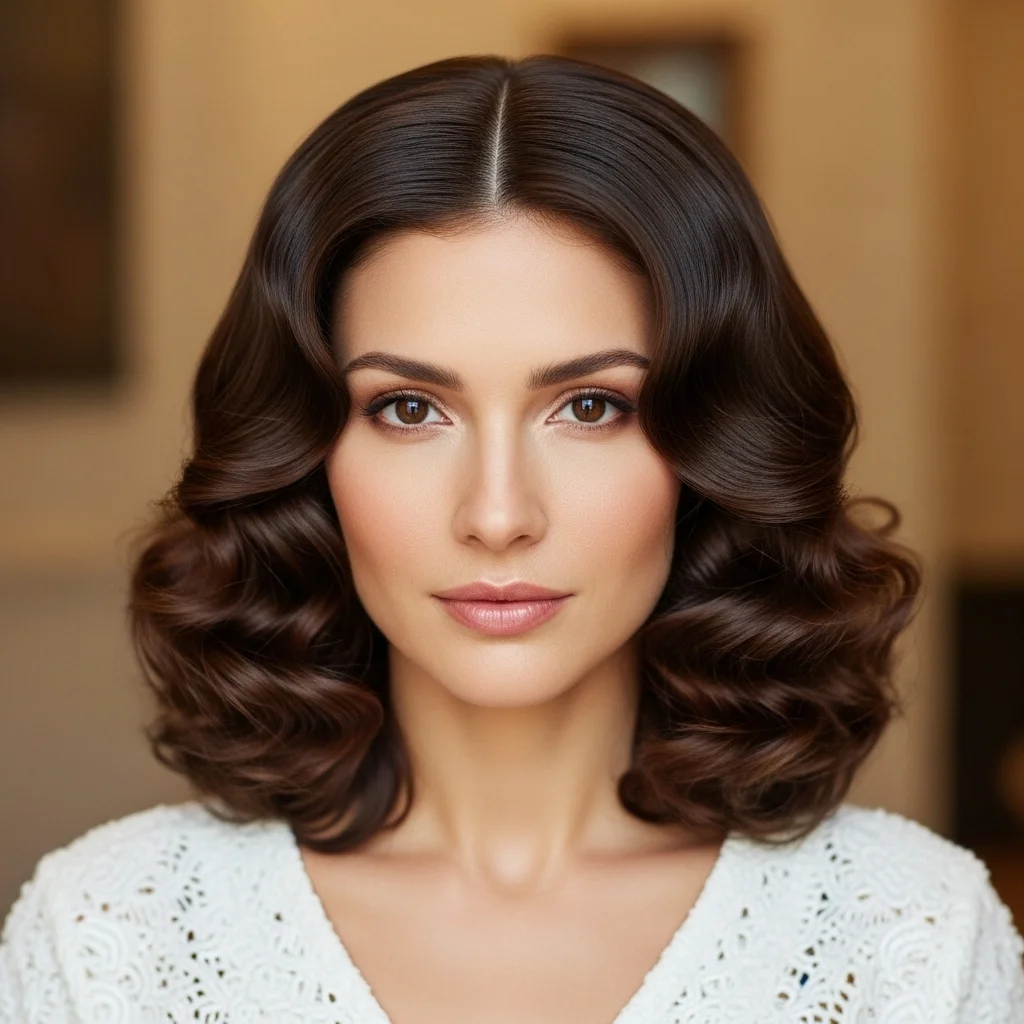defined ringlets with a center part
