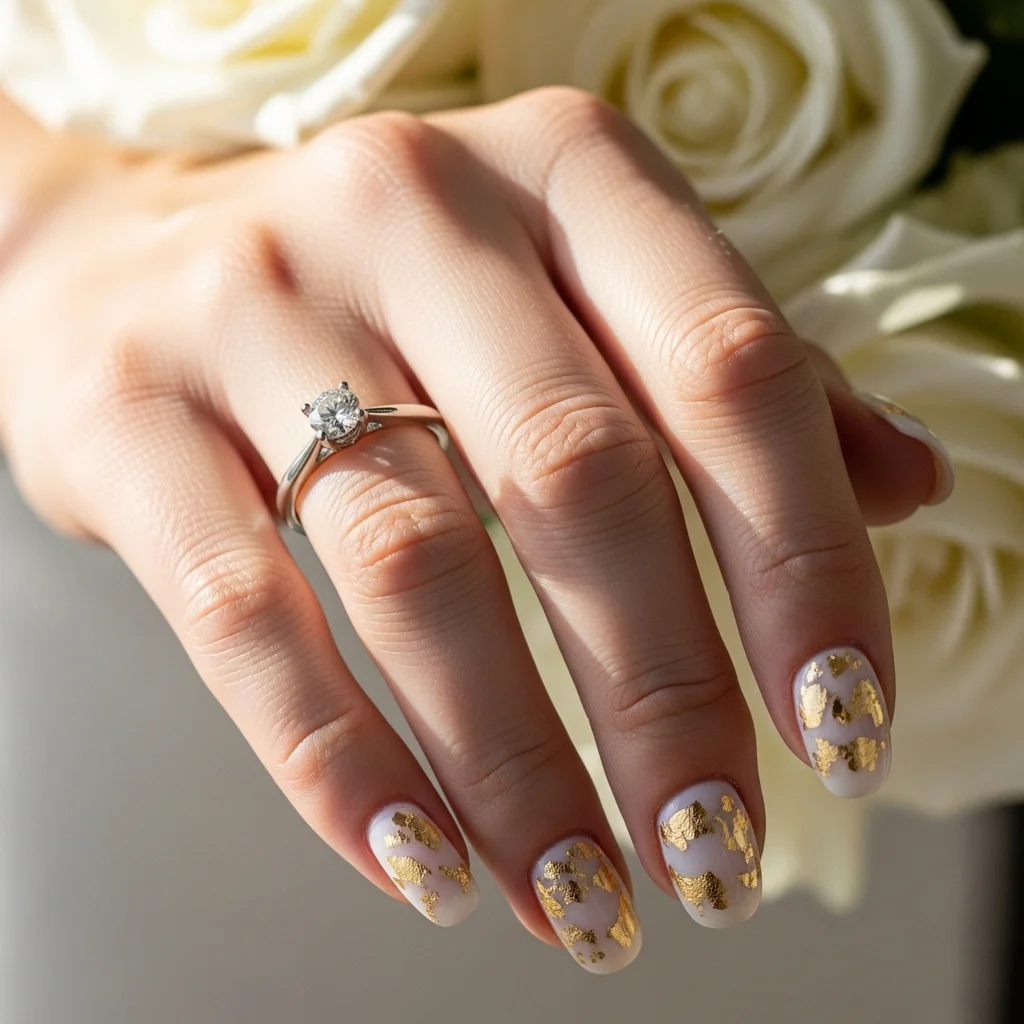 delicate gold leaf accents
