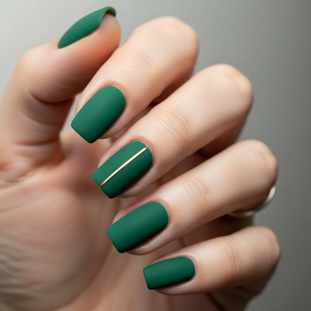 Top 19 Simple Fall Nail Design Ideas You'll Adore This Season 8 delicate gold stripe