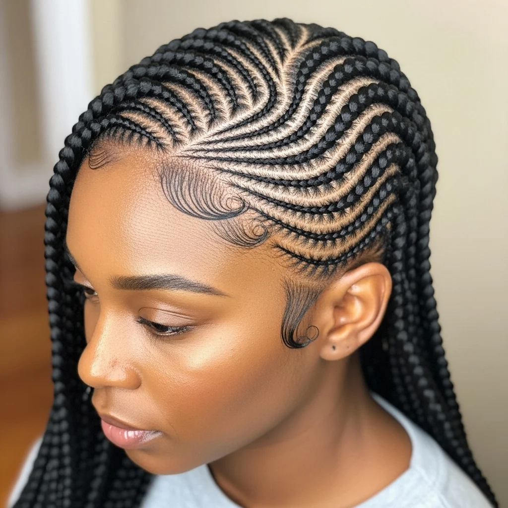 designer feed in braids