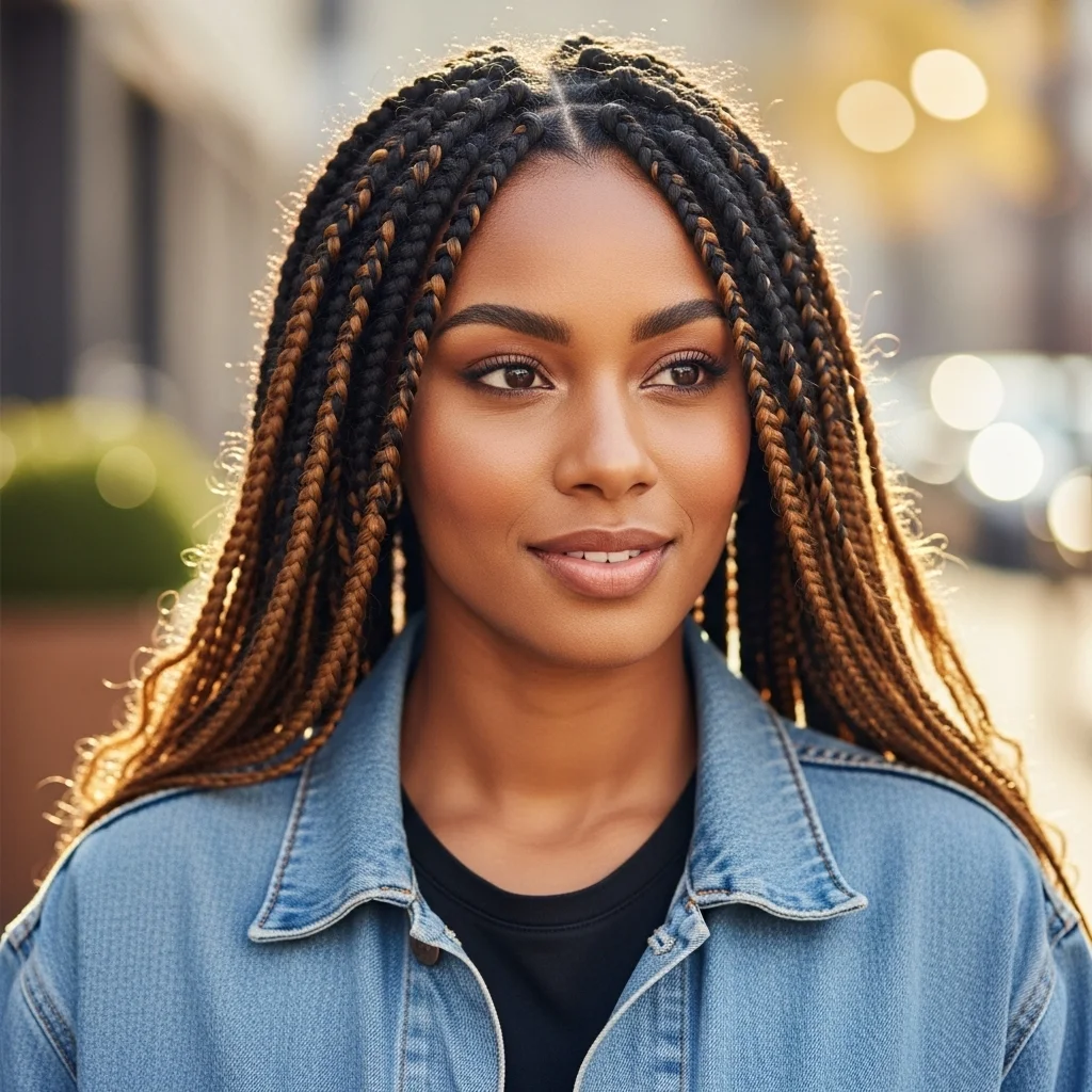 distressed box braids