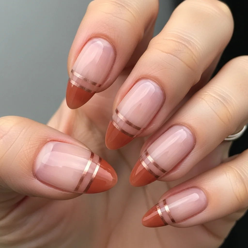 25 Autumn Inspired Styles You Need to Try This Season 21 double french tip thin lines