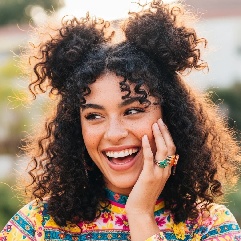 Top 19 Stunning Updo Hairstyles for Every Occasion! 8 double space buns for curls