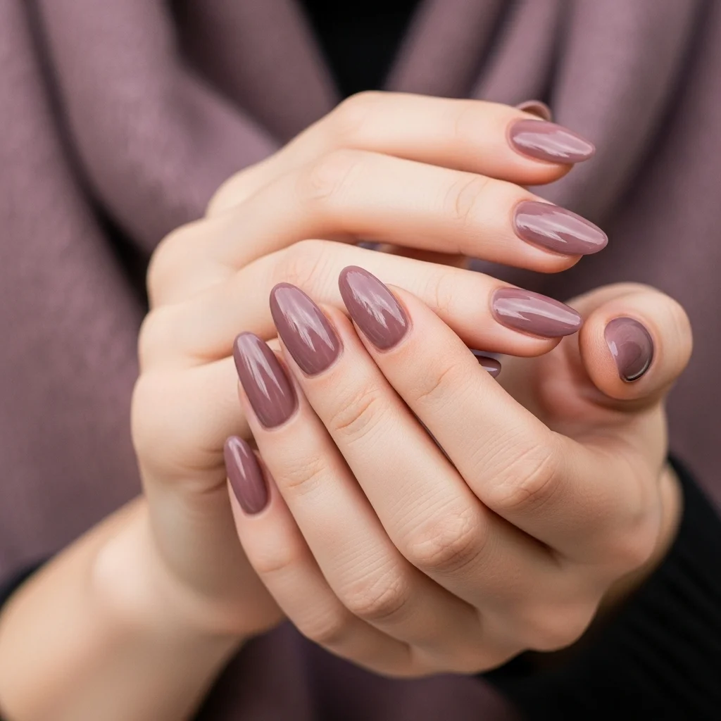 Top 17 Simple Fall Nail Designs That Are Cozy & Chic 6 dusty mauve elegance