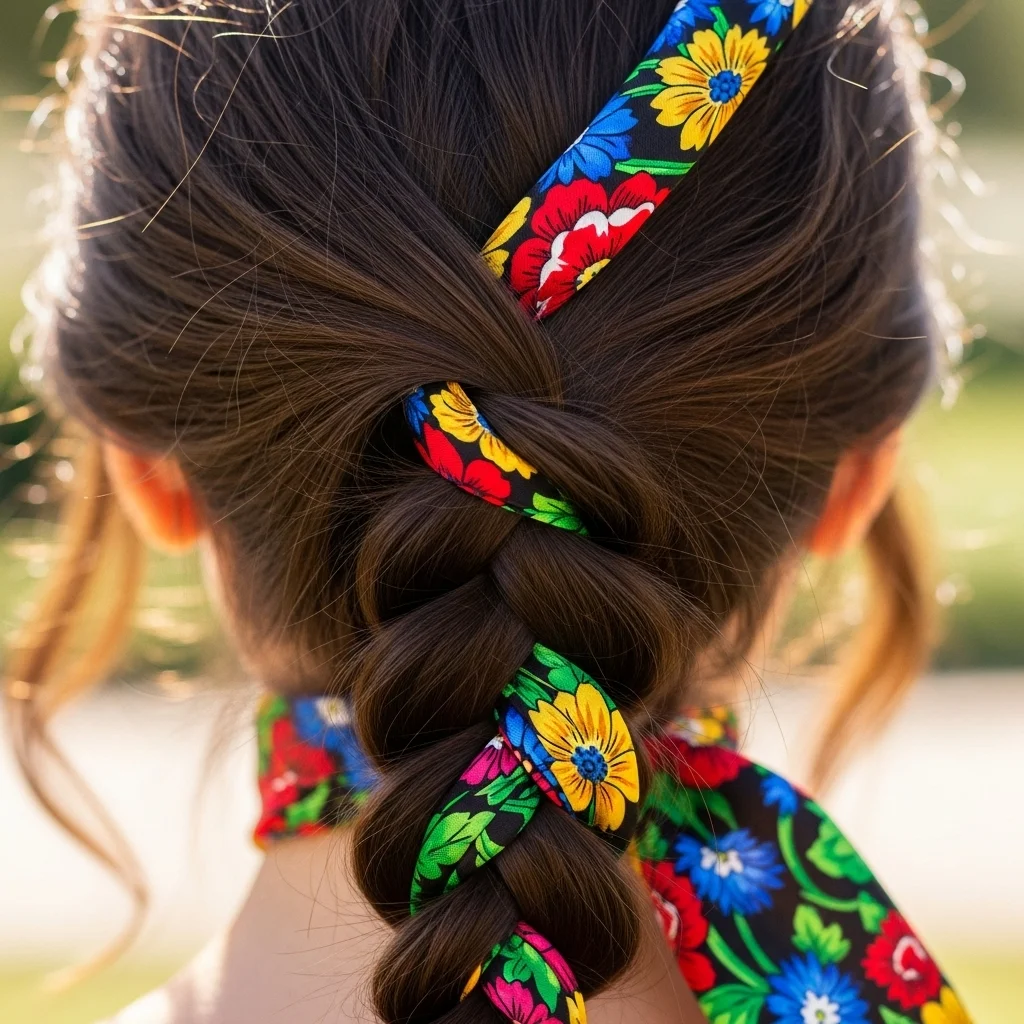 17 Dutch Braid Hairstyles You Need to Try 13 dutch braid with scarf ribbon 2