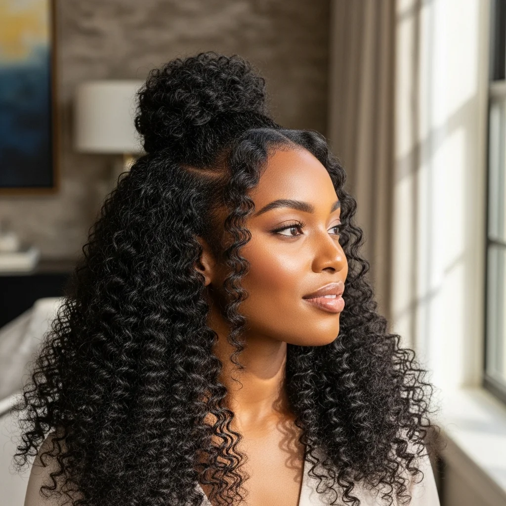 elegant half up half down