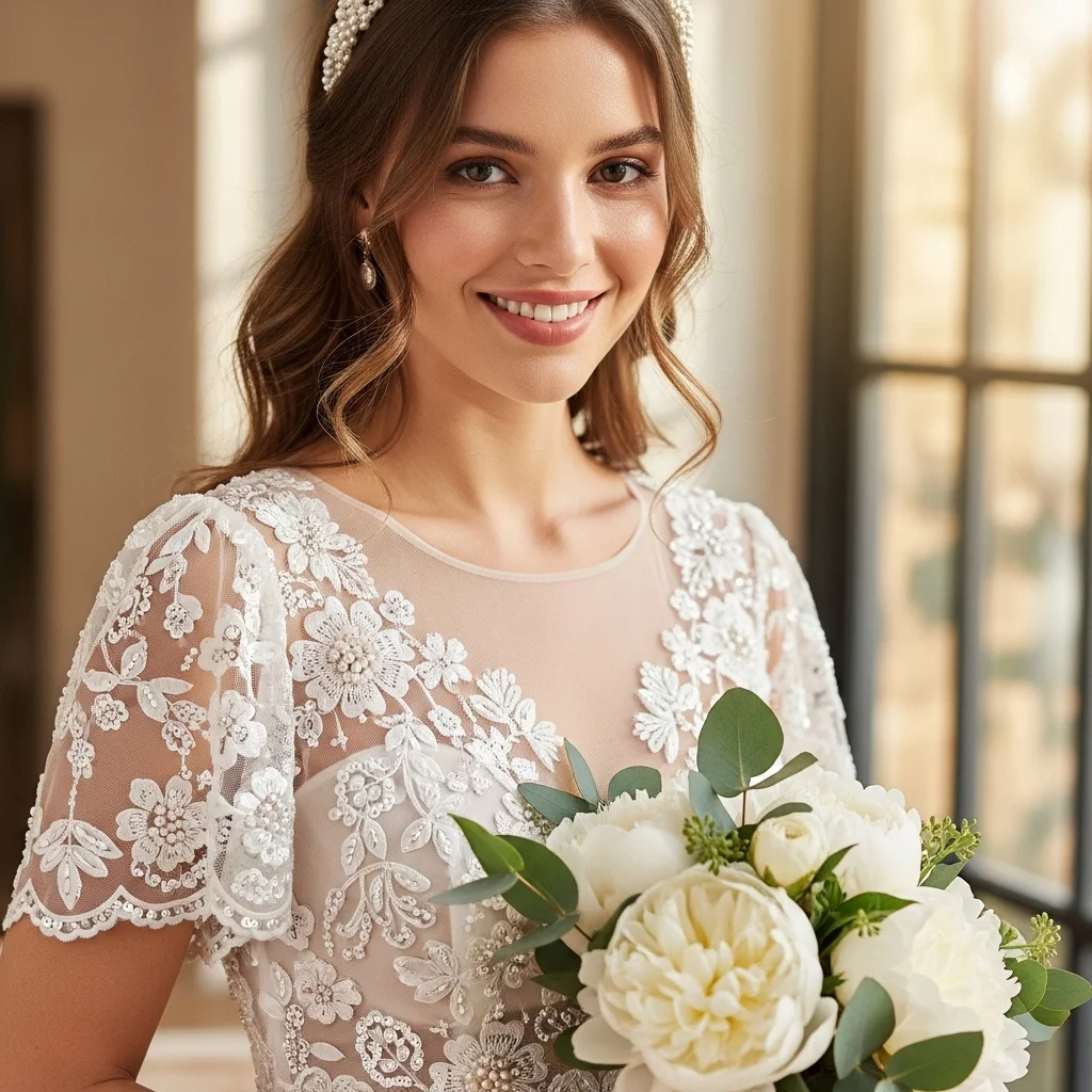embroidered organza mini