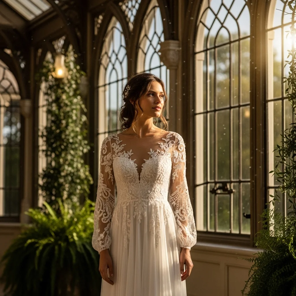 21 Boho Empire Waist Wedding Dresses for Brides 11 enchanting illusion neckline empire