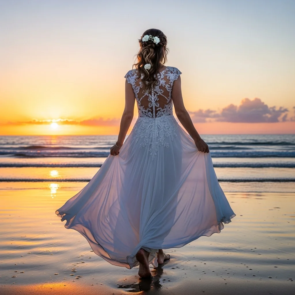 ethereal chiffon illusion back