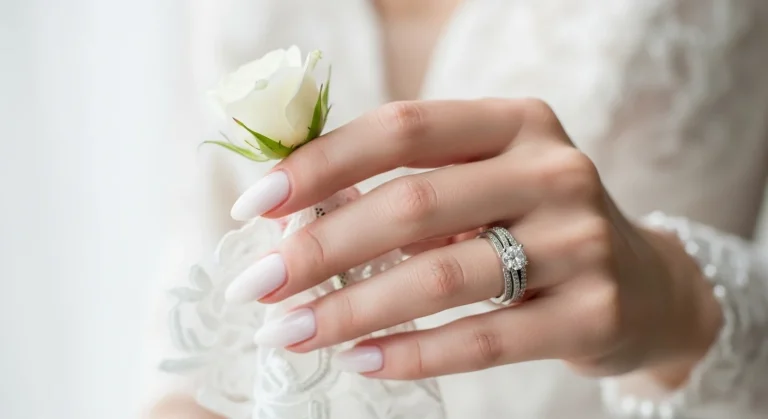 The Top 15 Acrylic Almond Nails for Bride To Enhance looks 24 The Top 15 Acrylic Almond Nails for Bride To Enhance looks