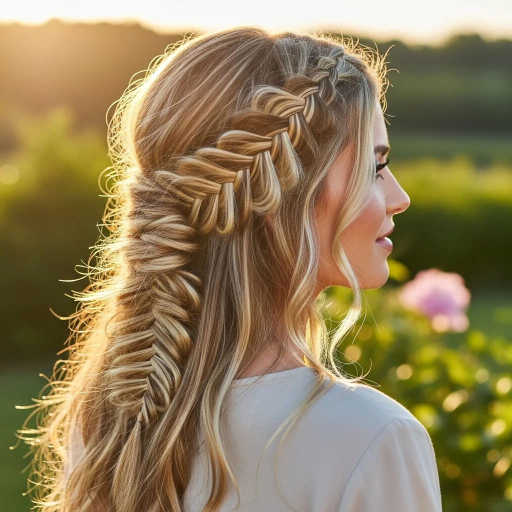 Elevate Your Style: 17 Gorgeous Braided Half-Up Half-Down Hairstyles to Inspire Your Next Look 5 fishtail braid half up