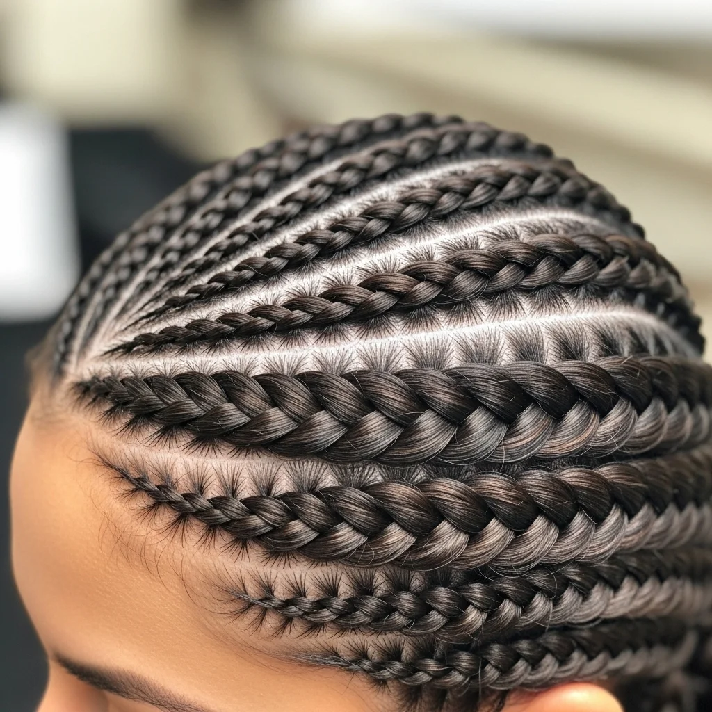 fishtail cornrows hybrid style
