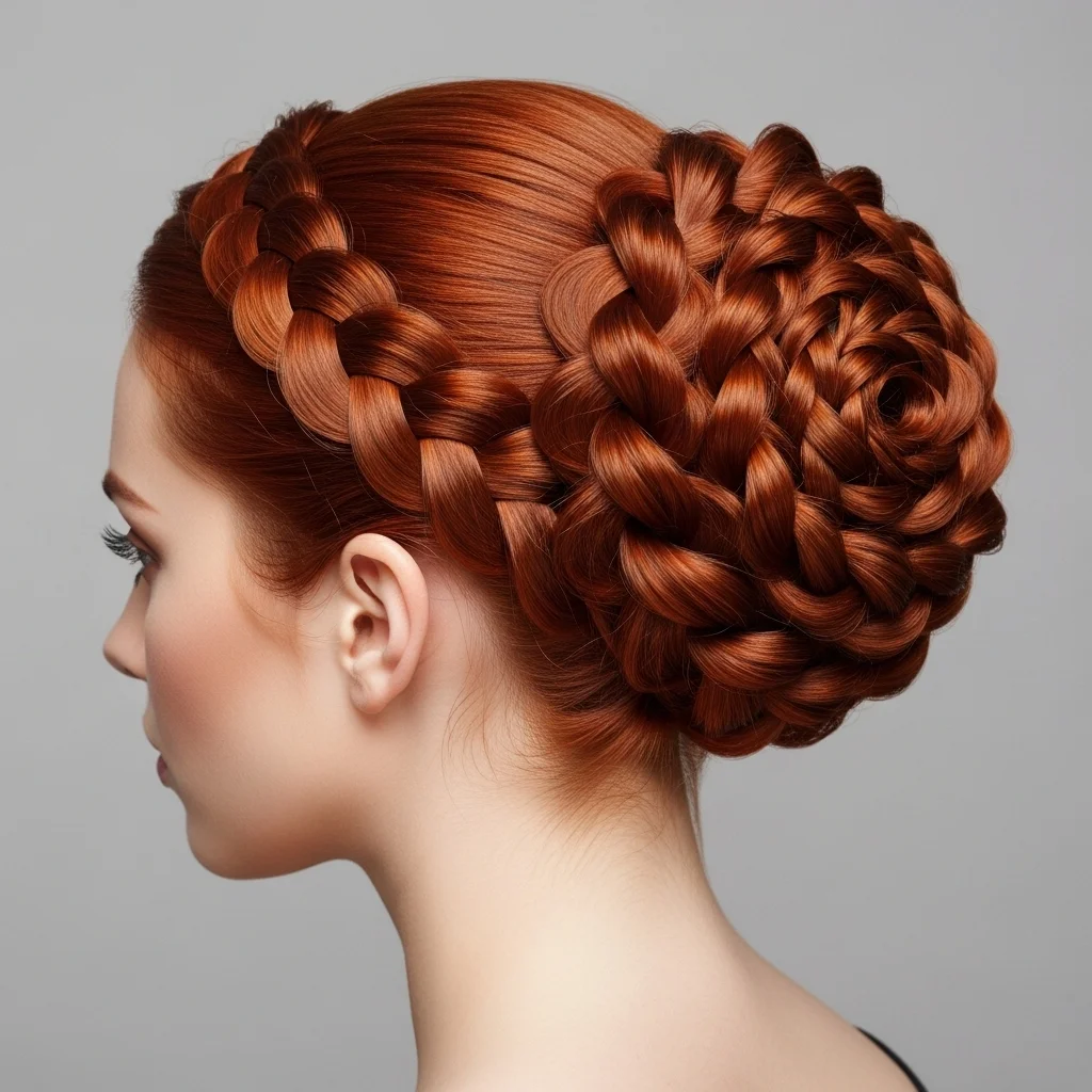 four strand braid updo
