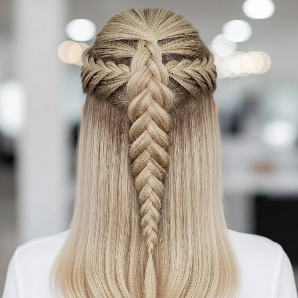 Elevate Your Style: 17 Gorgeous Braided Half-Up Half-Down Hairstyles to Inspire Your Next Look 3 french braid half up 1
