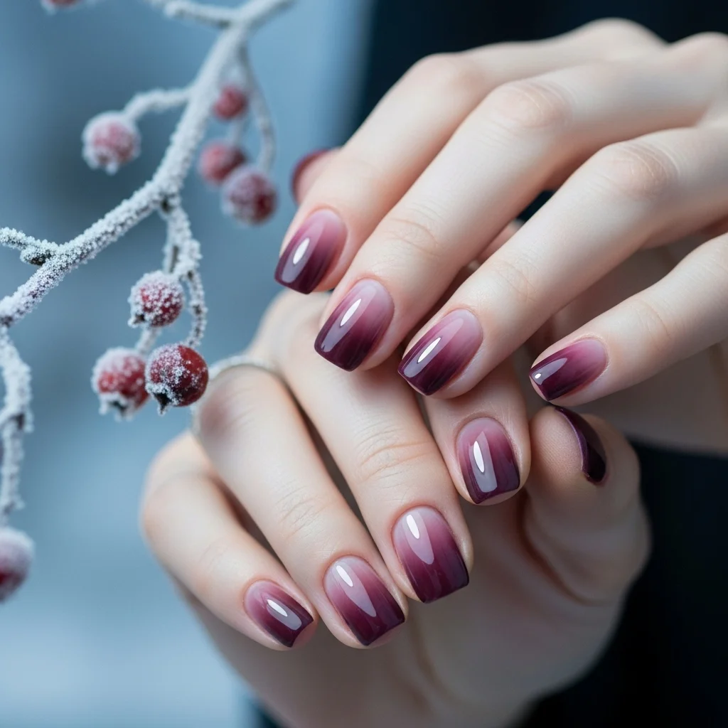 23 Enchanting Fall Ombre Nails You Need to Try This Season 17 frosted berry to plum ombre