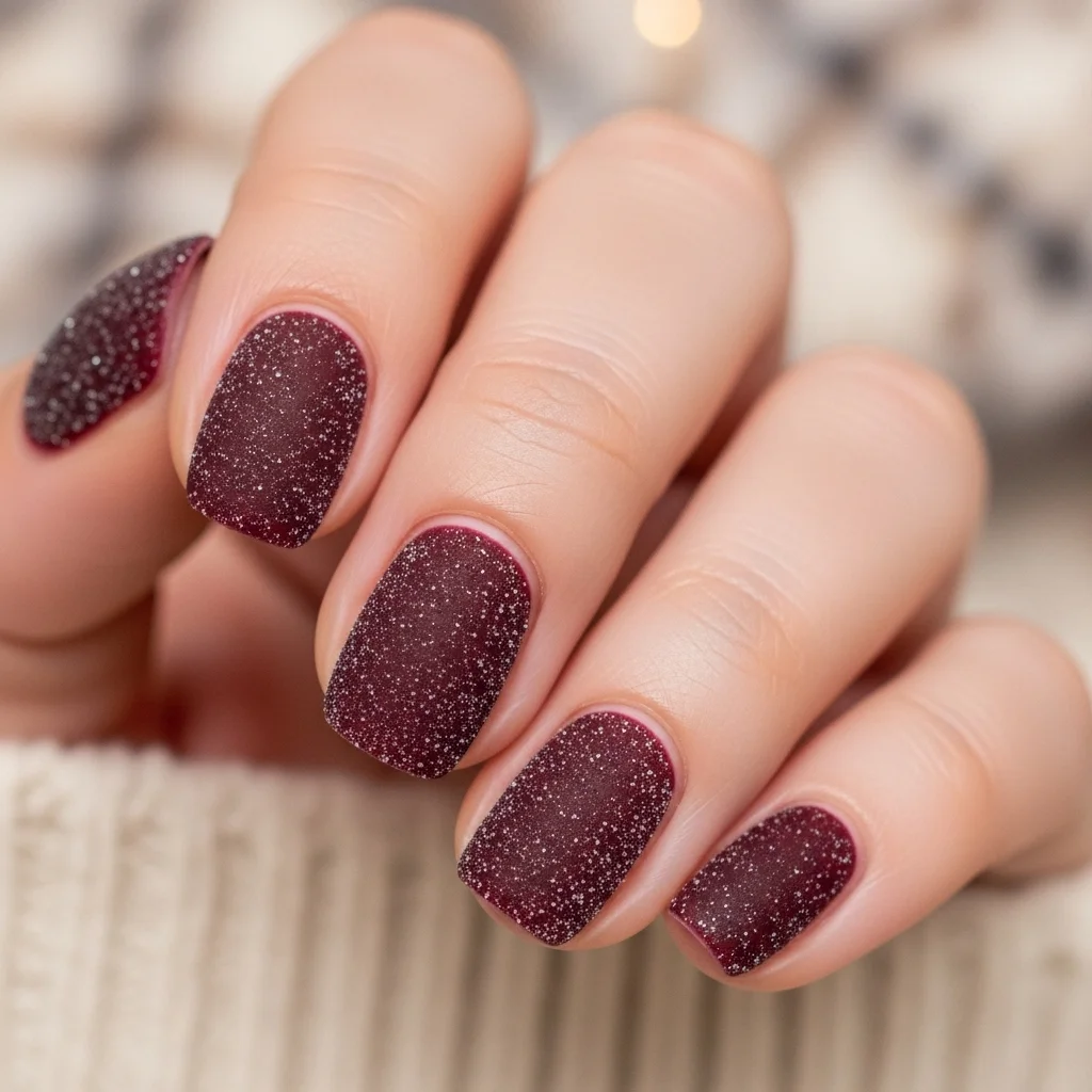 frosted burgundy textured finish