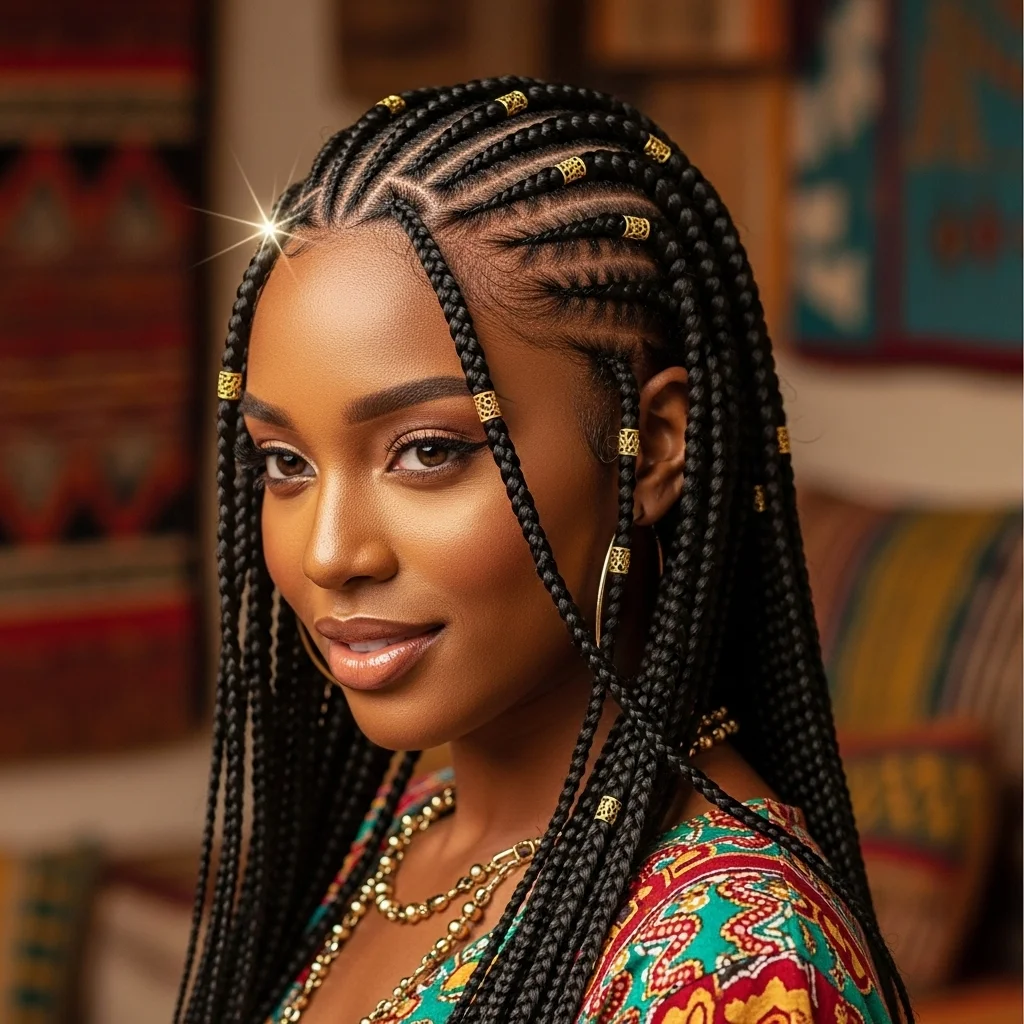 fulani inspired box braids