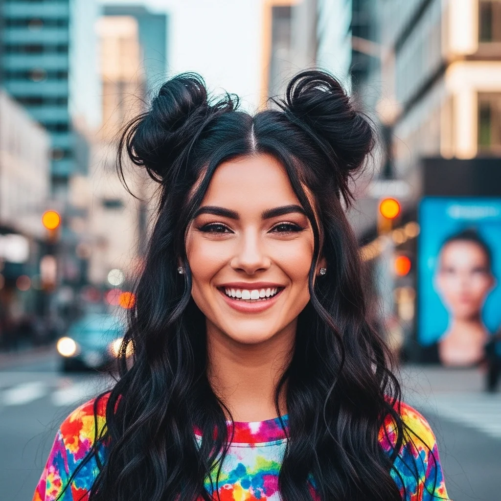19 Easy Hairstyles You Can Master in Minutes 14 fun and playful space buns