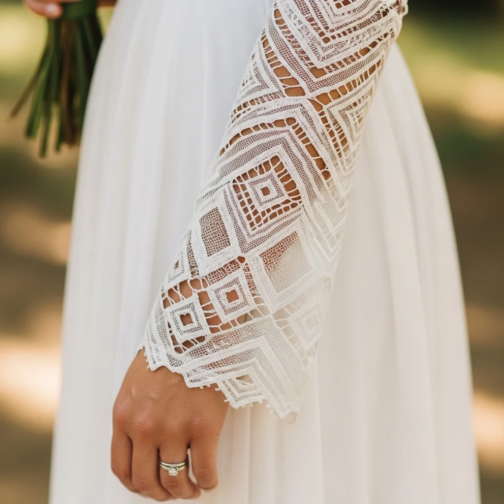 geometric lace long sleeves