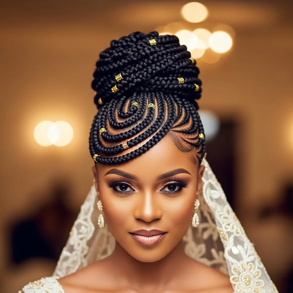 ghana braids updo