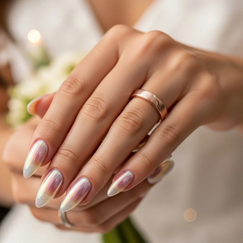 The Top 15 Acrylic Almond Nails for Bride To Enhance looks 12 glazed donut nails hailey bieber inspired