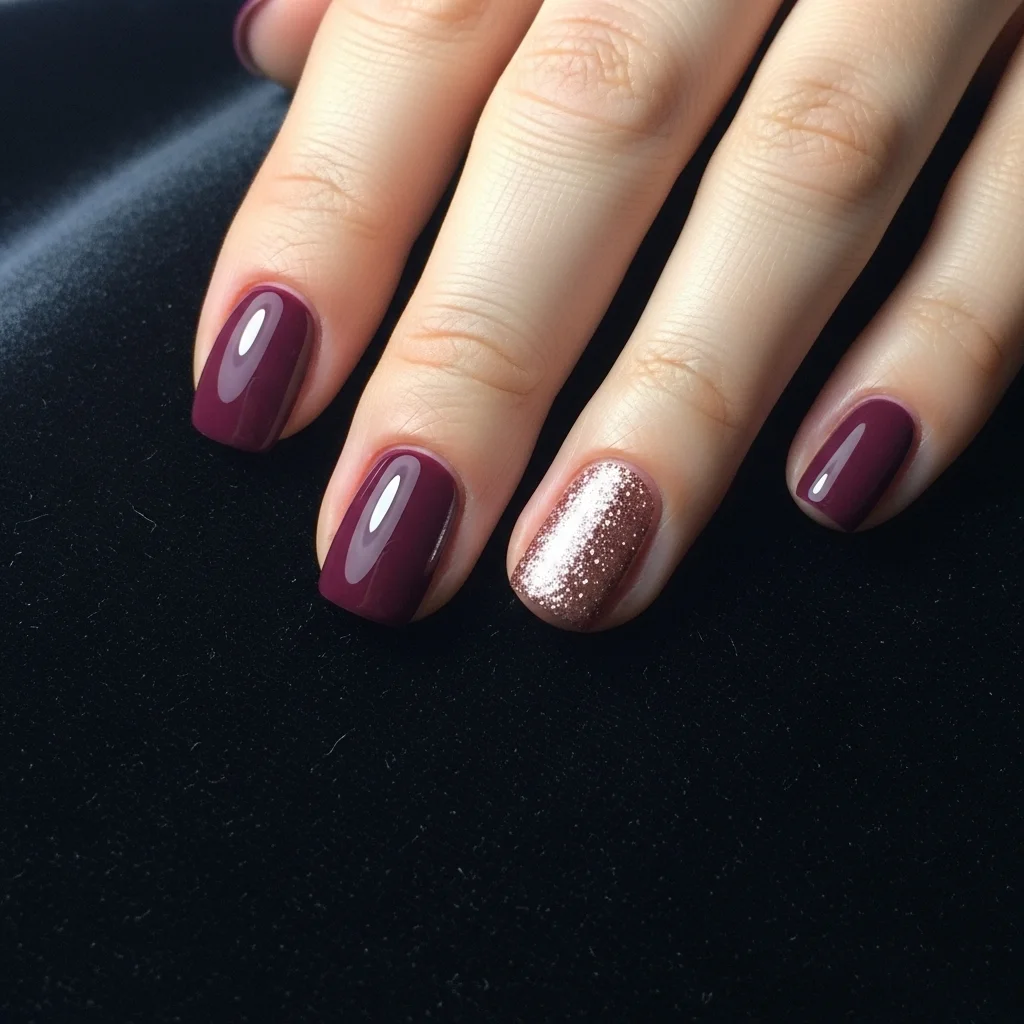 Top 19 Simple Fall Nail Design Ideas You'll Adore This Season 7 glitter accent nail