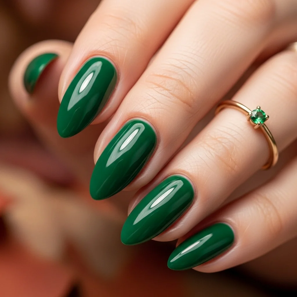 glossy forest green