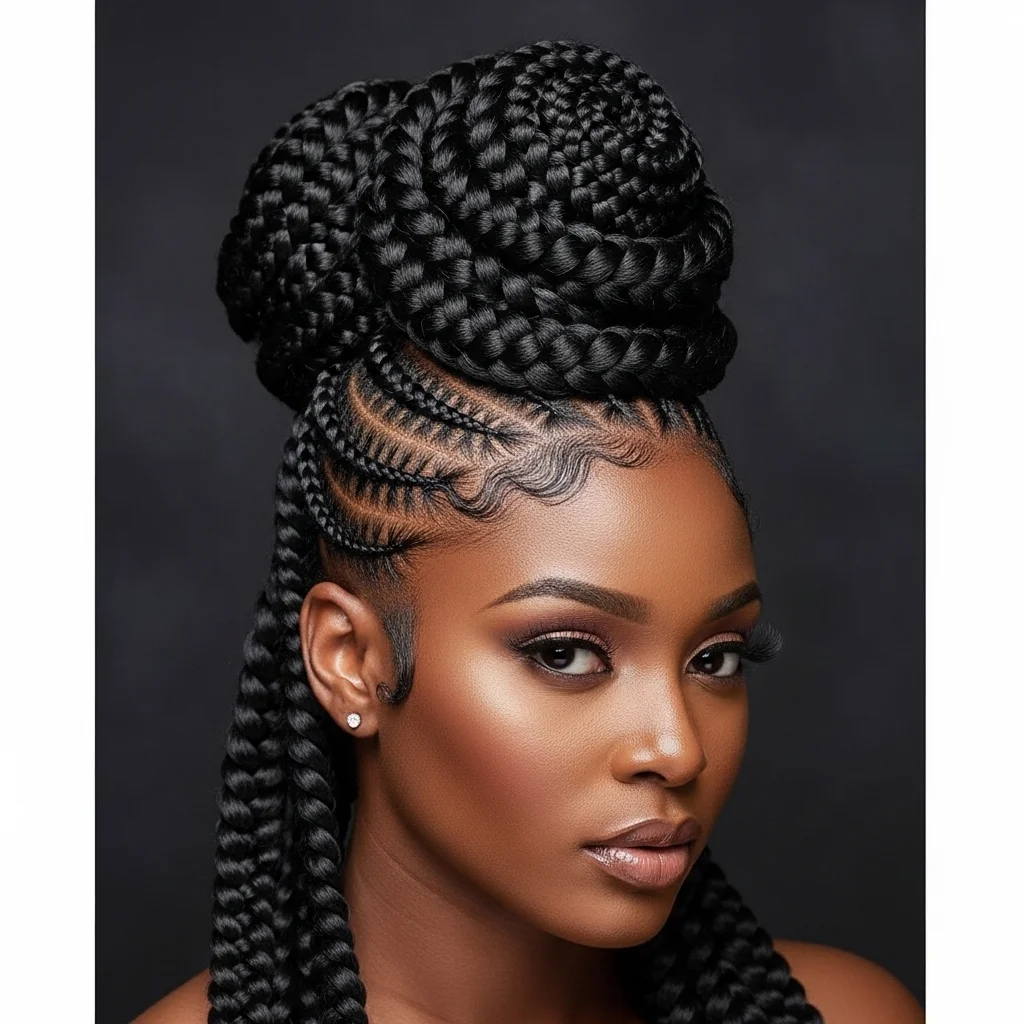 goddess braids updo