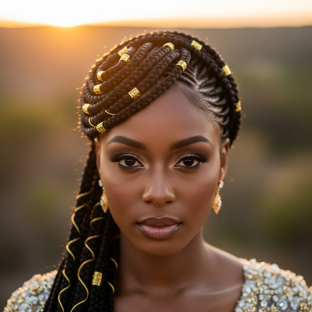 goddess braids with beads