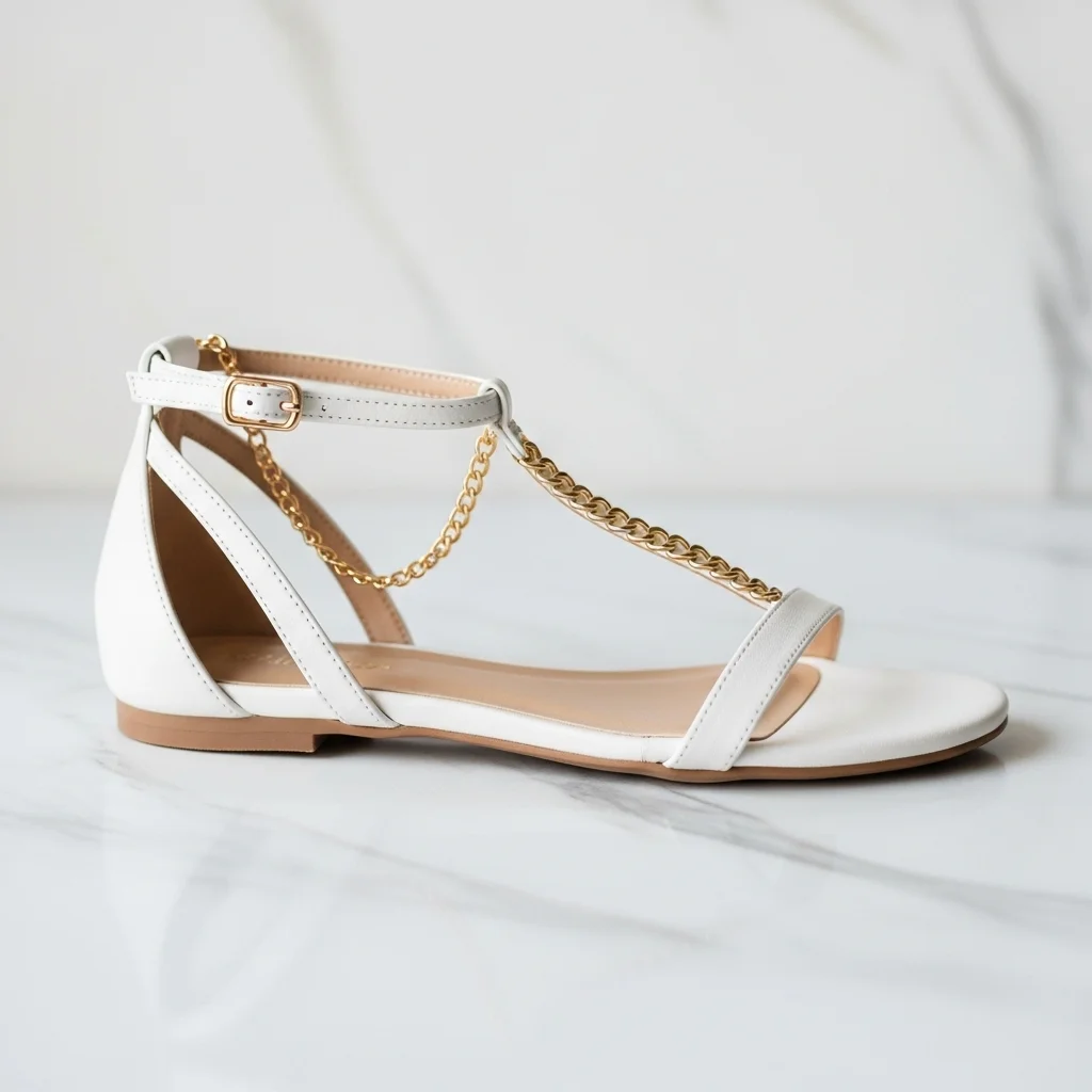 Step into Forever: Top 23 Wedding Shoe Sandals for Your Big Day 13 gold chain ankle strap sandal