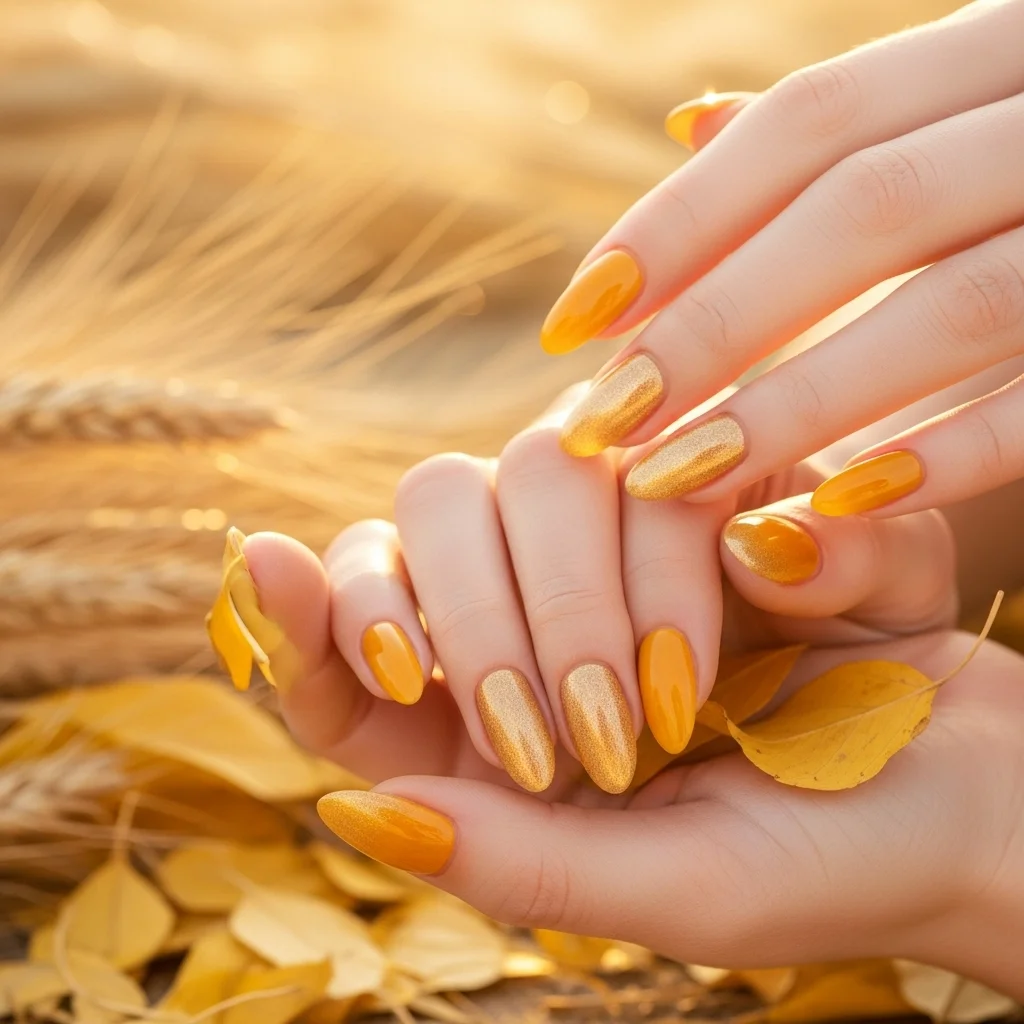23 Enchanting Fall Ombre Nails You Need to Try This Season 19 golden harvest ombre mustard to gold