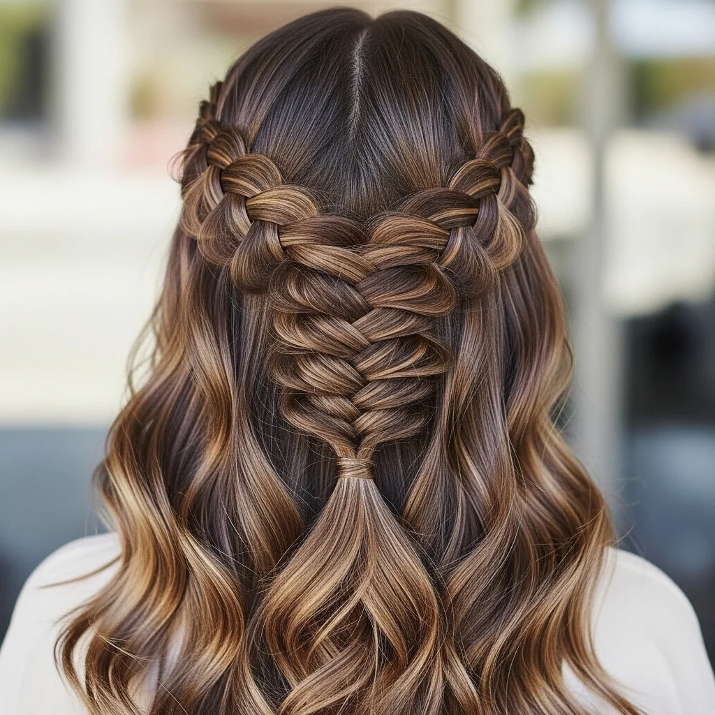 half up fishtail braid