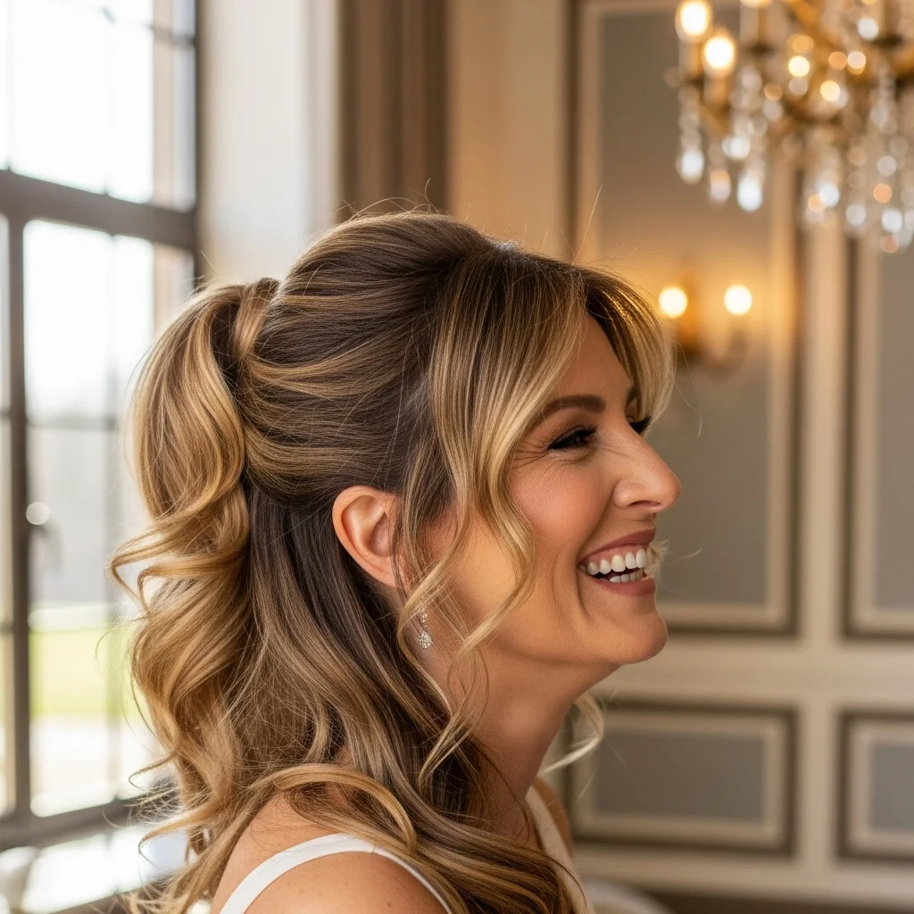 half up with voluminous pony